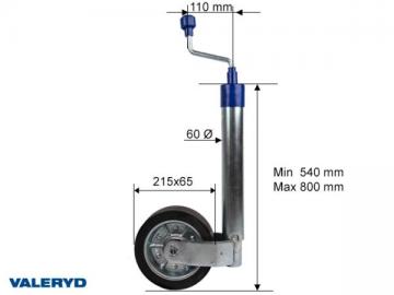 Опорное колесо усиленное ф60 500 кг арт.6659034, Швеция