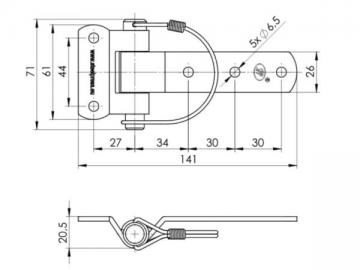 Бортовая петля быстросъемная ZW-03.106A SPP